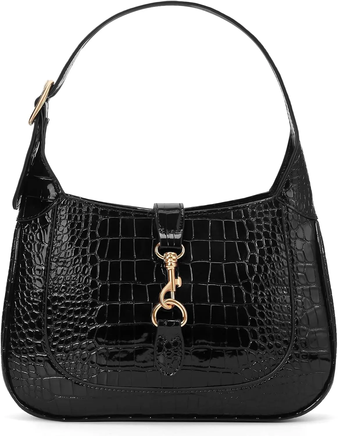 Shoulder Bag for Women Red Purse PU Leather Shoulder Purse Trendy Burgundy Handbag Small Crocodile Pattern Crossbody Bags