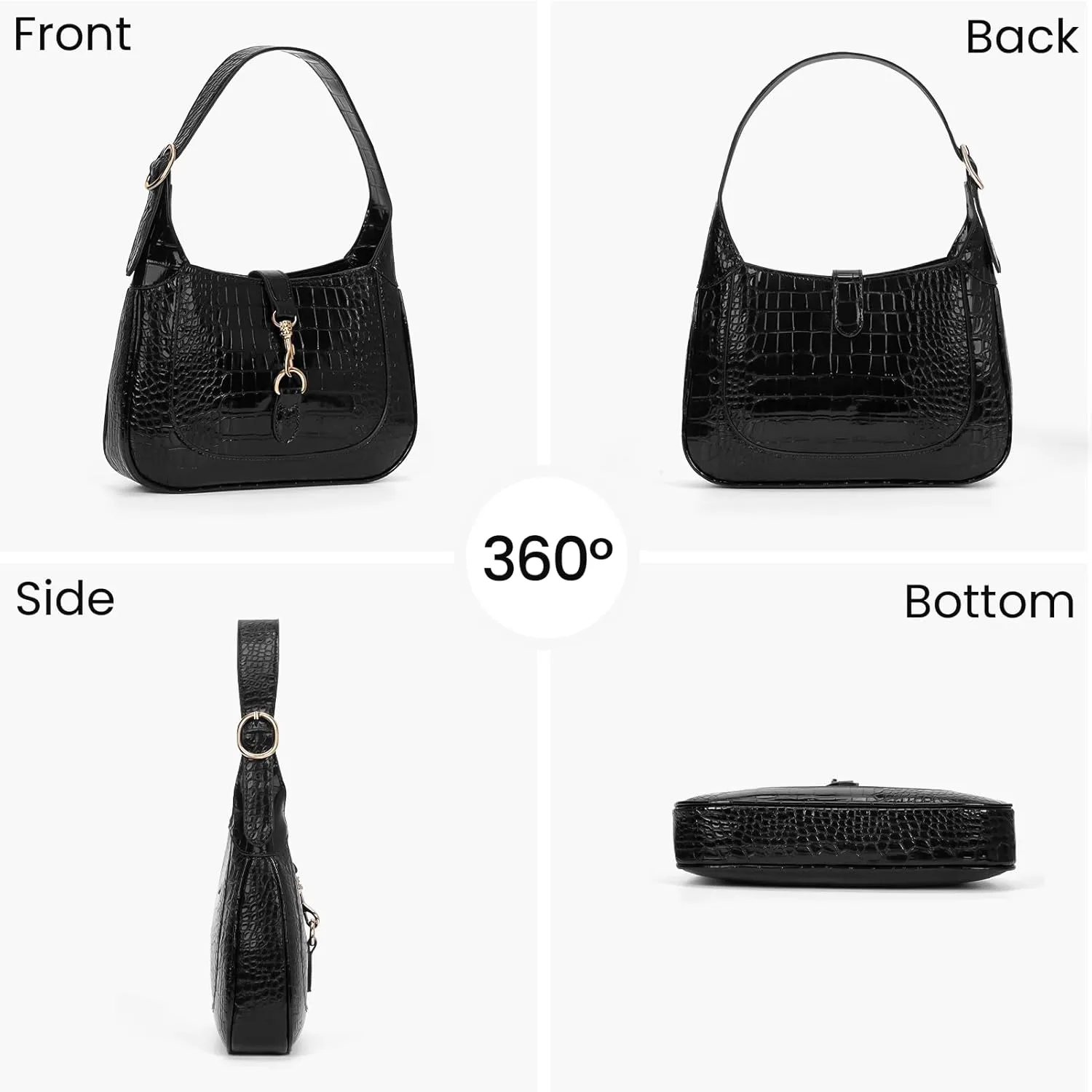 Shoulder Bag for Women Red Purse PU Leather Shoulder Purse Trendy Burgundy Handbag Small Crocodile Pattern Crossbody Bags