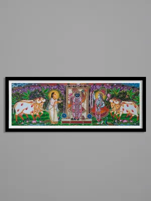 Shreenath Ji's Divine Splendor: Pankaj Kumar's Usta Miniature Painting