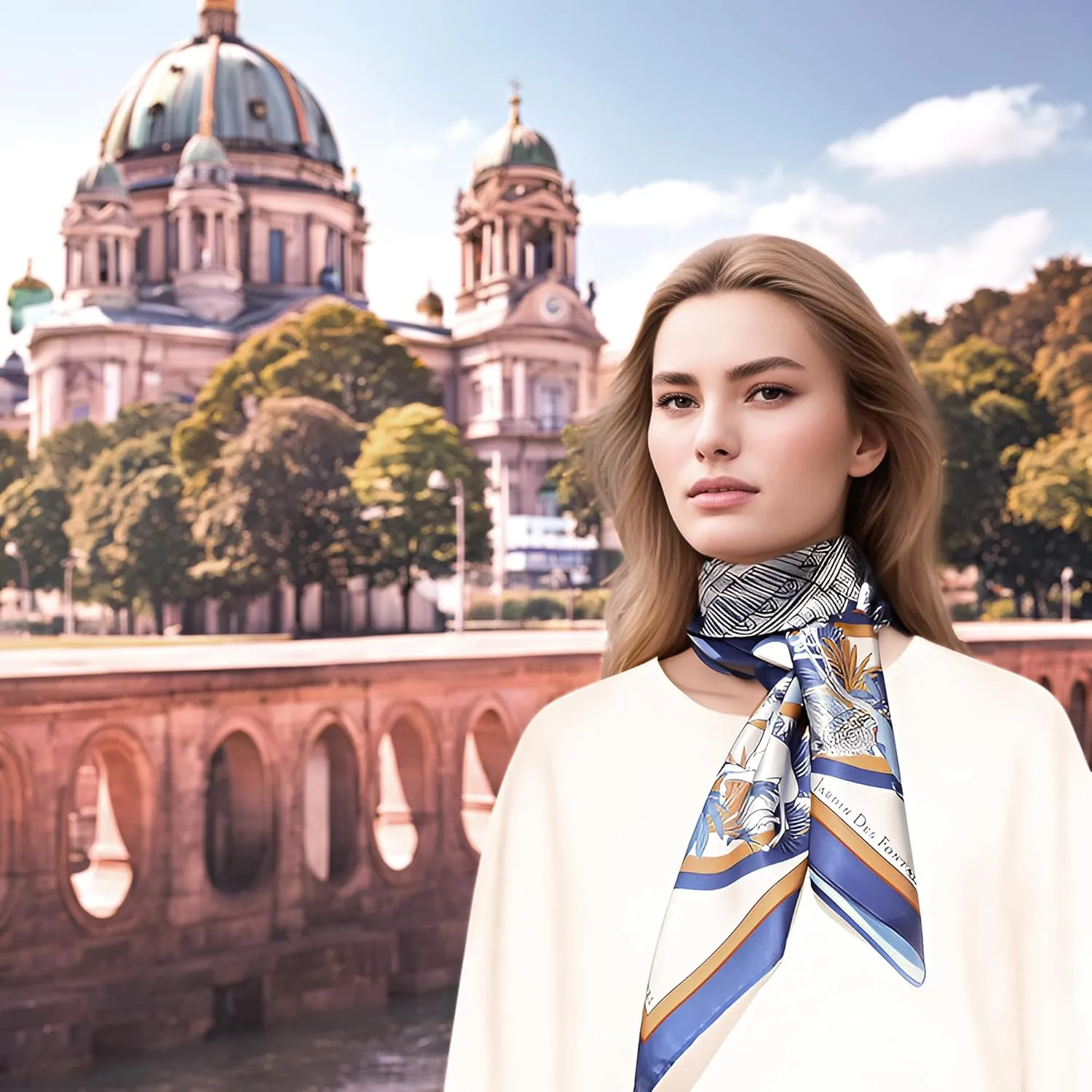 Silk Fashion Scarf for women Original Designed Neck Scarves For Women