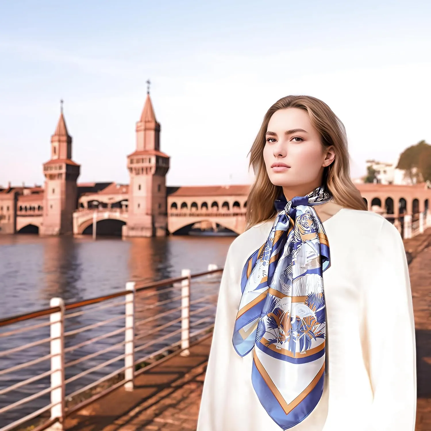 Silk Fashion Scarf for women Original Designed Neck Scarves For Women