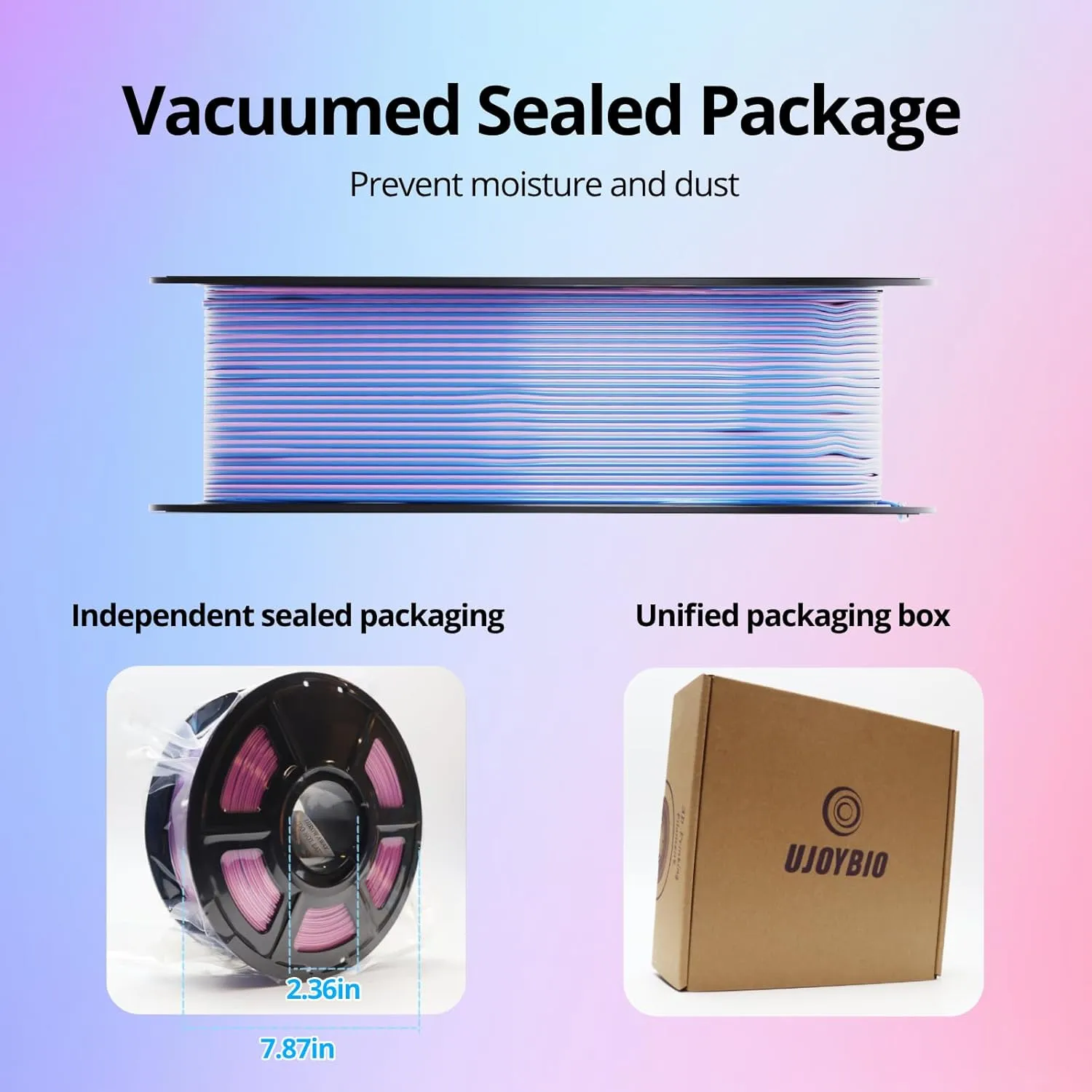 Silk PLA 3D Printer Filament, Silky Dual Color PLA 1.75mm, Shiny Double Color Silk Texture, Dimensional Accuracy  /-0.02mm, Silk-Like PLA  Easy to Use for Most FDM 3D Printers, 1kg Pink Blue