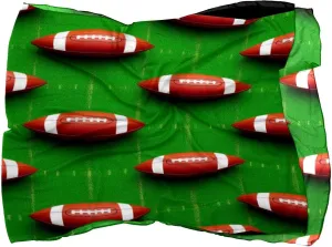 Silk Scarves American Footballs on Field Prints Long Chiffon Scarf Wrap Shawl for Women