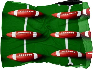 Silk Scarves American Footballs on Green Field Prints Long Chiffon Scarf Wrap Shawl for Women