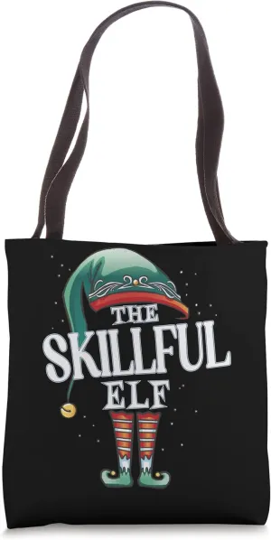 Skillful Elf Christmas Group Xmas Pajama Party Tote Bag