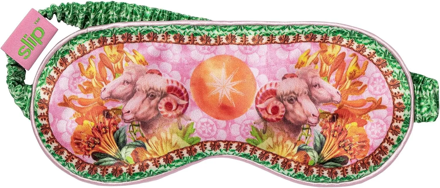 slip Pure Silk Sleep Mask - 100% Pure 22 Momme Mulberry Silk Eye Mask - Comfortable Sleeping Mask with Elastic Band   Pure Silk Filler and Internal Liner, Zodiac Collection: Aries