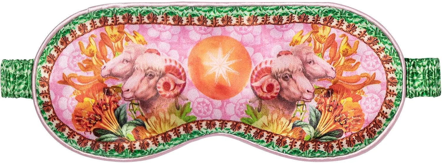 slip Pure Silk Sleep Mask - 100% Pure 22 Momme Mulberry Silk Eye Mask - Comfortable Sleeping Mask with Elastic Band   Pure Silk Filler and Internal Liner, Zodiac Collection: Aries