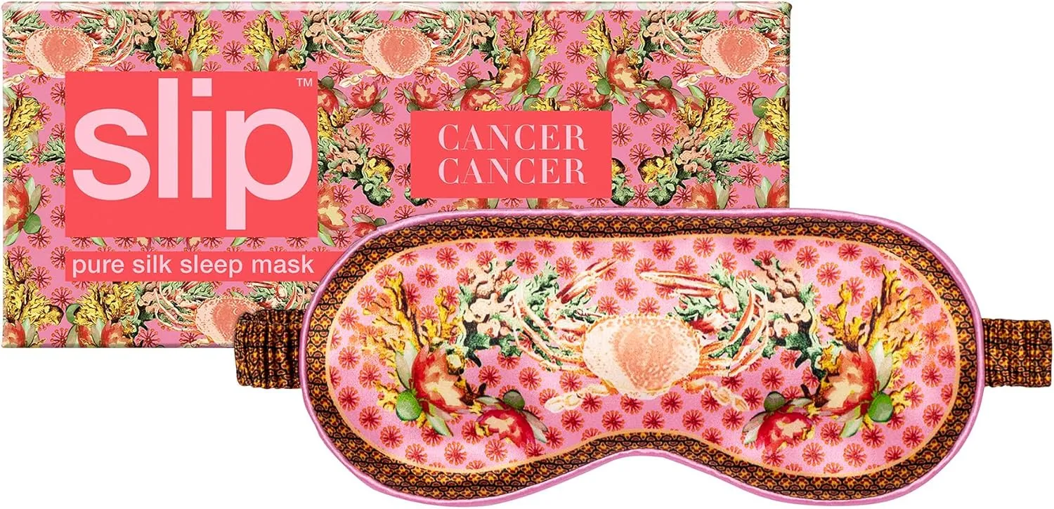 slip Pure Silk Sleep Mask - 100% Pure 22 Momme Mulberry Silk Eye Mask - Comfortable Sleeping Mask with Elastic Band   Pure Silk Filler and Internal Liner, Zodiac Collection: Cancer