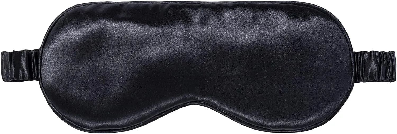 slip Pure Silk Sleep Mask - Black | 100% Mulberry Silk, Ultra Soft & Comfortable, Blocks Light for Restful Sleep | Adjustable Strap for Perfect Fit, Gentle on Skin & Hair | Ideal Travel Accessory