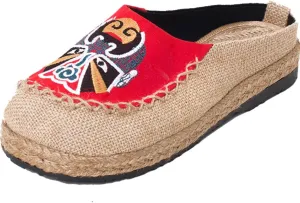 Slippers for Women Flats Breathable Canvas Espadrilles Loafers & slip-ons Embroidered Shoes Casual House Slippers