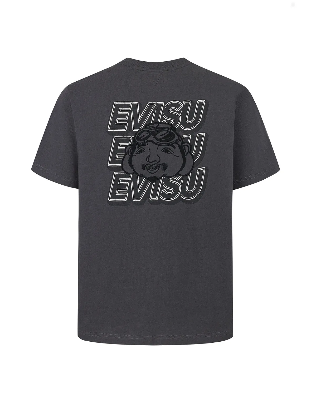 Slogan Print with Godhead Appliqué Embroidery Regular Fit T-Shirt