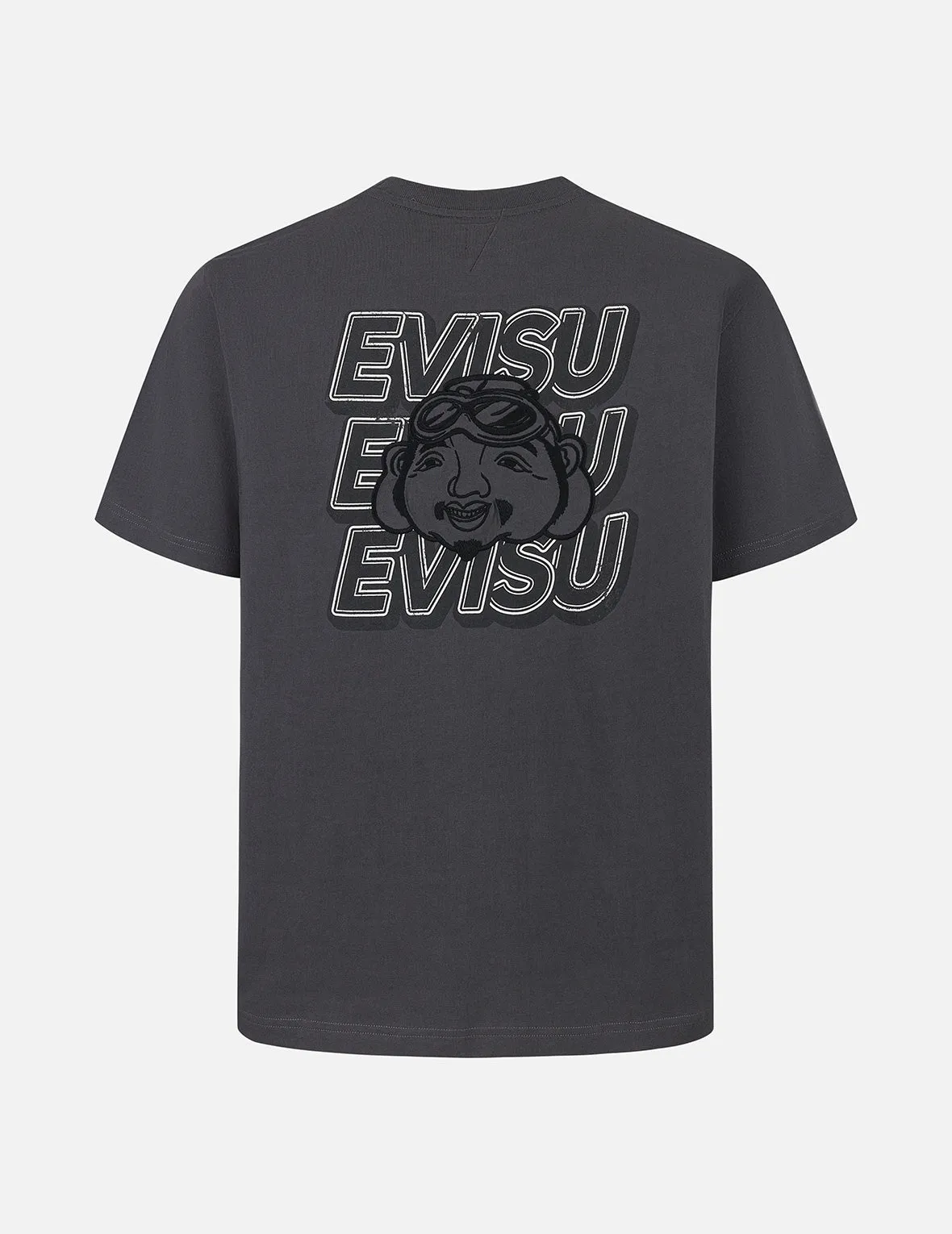 Slogan Print with Godhead Appliqué Embroidery Regular Fit T-Shirt