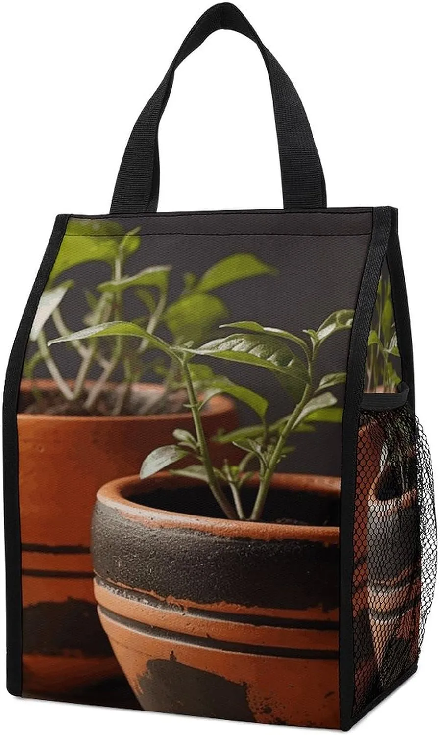 Small Clay Pot Lunch Bag Insulated Reusable Lunch Box Container Leakproof Lunch Tote Bag for Women Men Office Work Beach Or Travel