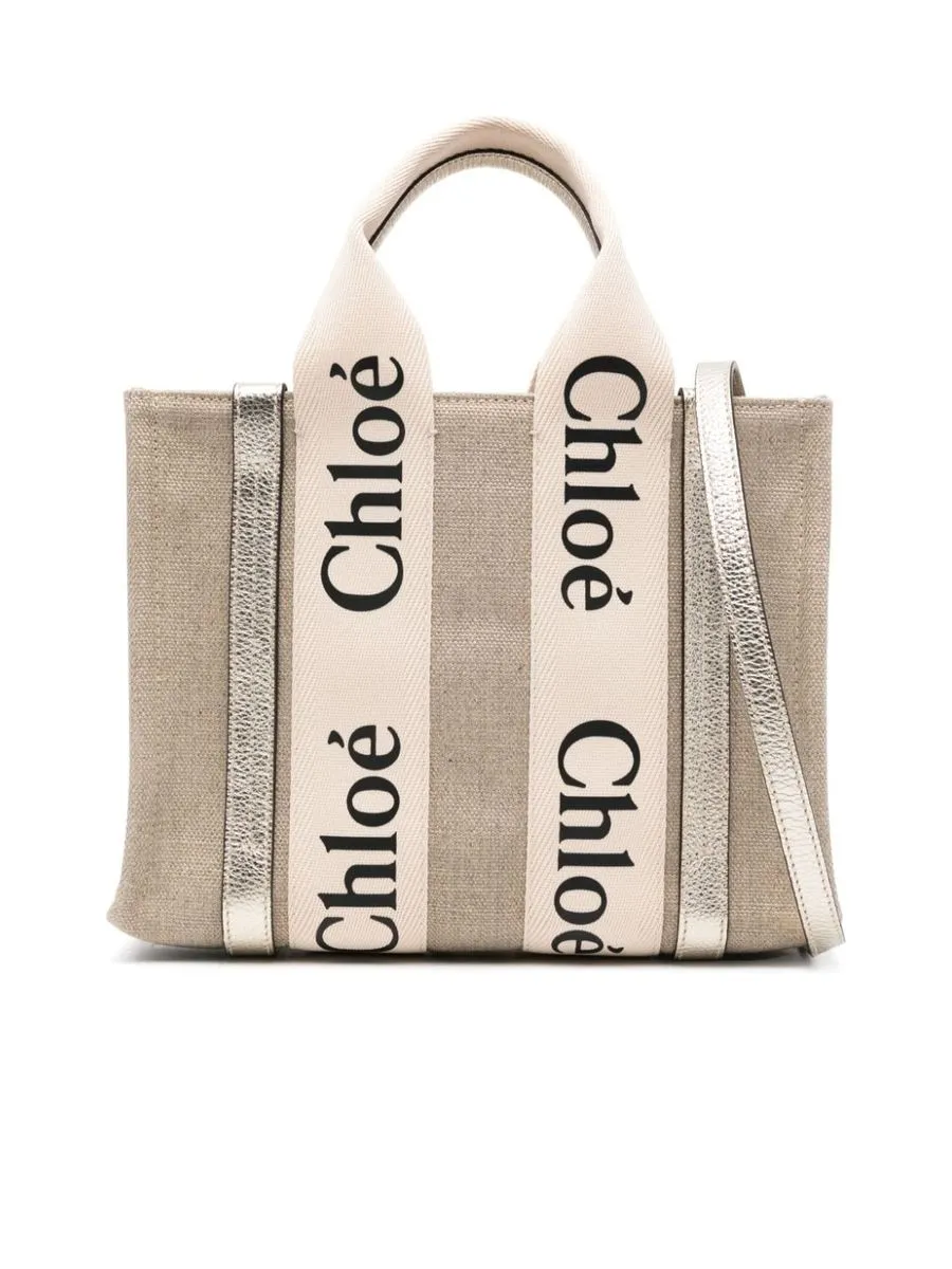 Small Woody Tote Bag in Linen