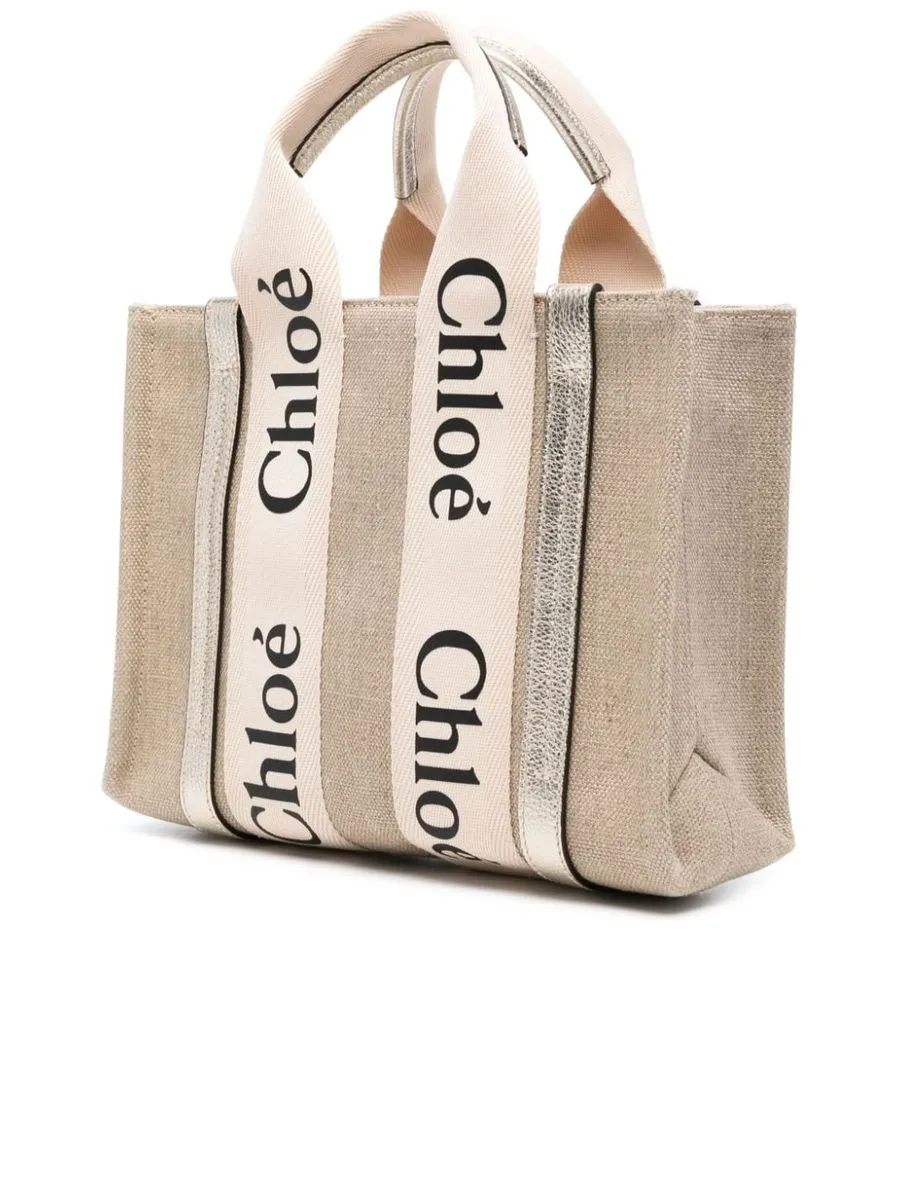 Small Woody Tote Bag in Linen
