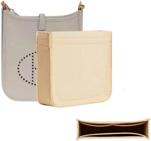 SMART DK Purse Insert Organizer for Evelyne 16 Bags,Premium Purse Felt Insert (Beige, For Evelyne 16)