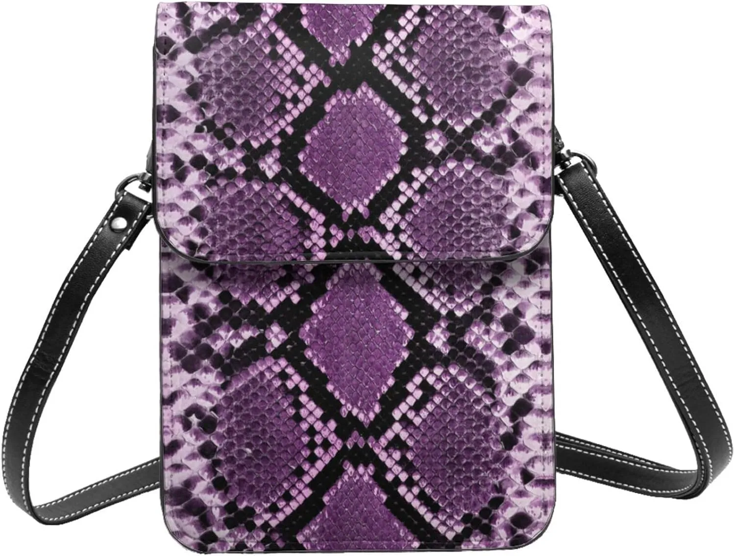 Snake Skin Python Pattern Woman Crossbody Bags Leather One Shoulder Handbags Wallet Adjustable Strap Cell Phone Purse