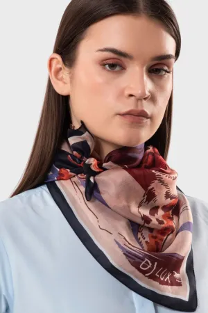 Snow Leopard Print Silk Square
