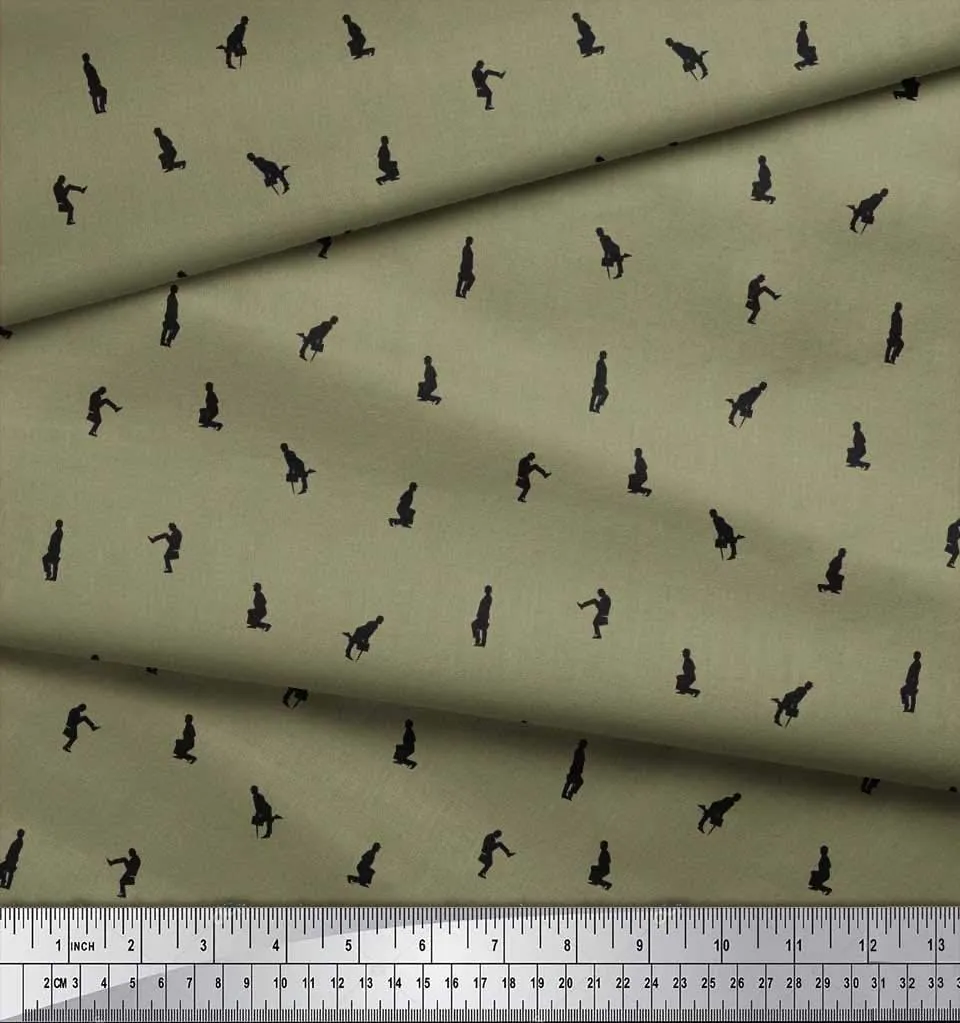 Soimoi Cotton Voile Fabric Bag,Umbrella & Men Shirting Print Fabric by Yard 42 Inch Wide