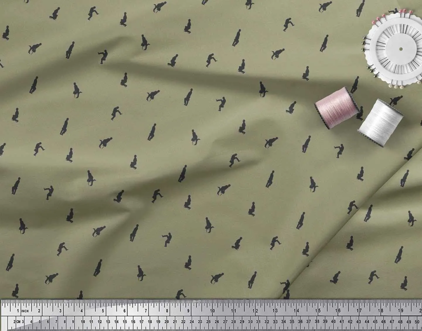 Soimoi Cotton Voile Fabric Bag,Umbrella & Men Shirting Print Fabric by Yard 42 Inch Wide
