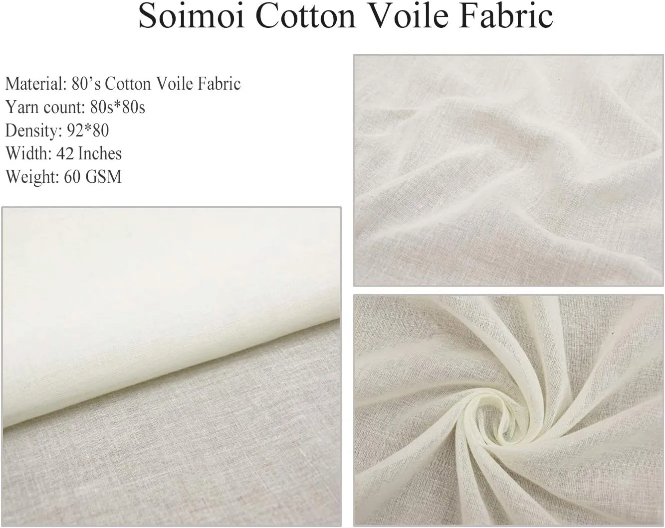 Soimoi Cotton Voile Fabric Bag,Umbrella & Men Shirting Print Fabric by Yard 42 Inch Wide