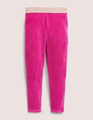 Sparkle Waist Velvet Leggings-Pink Yarrow