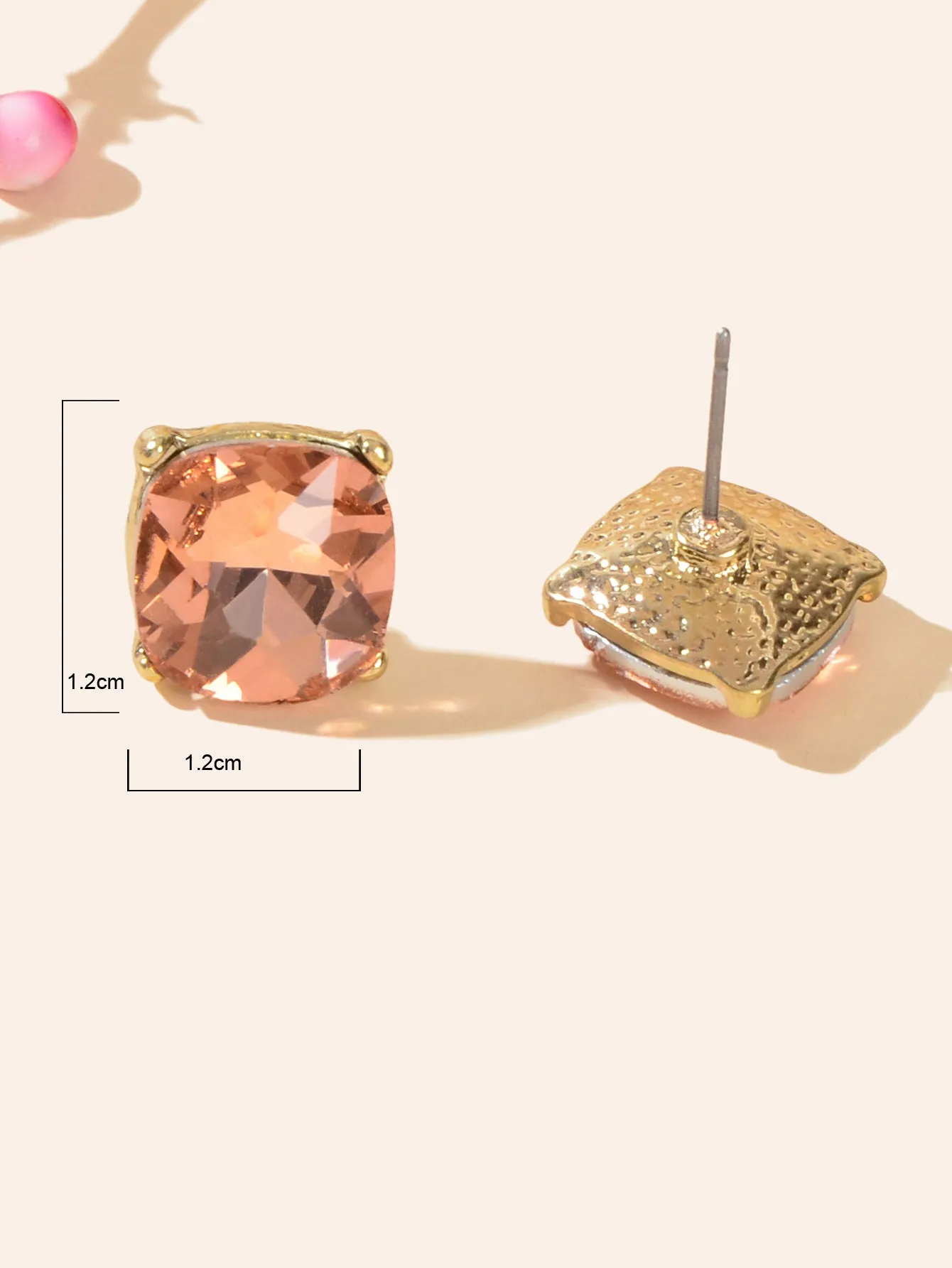 Sparkly Crystal Square Stud Wedding Bridal Pierced Mini Earrings Stud Jewellery