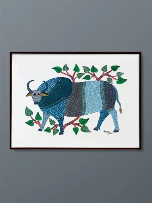 Spirited Narratives Unleashed: A Kaleidoscope of Colors Gond Painting by Kailash Pradhan