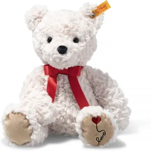Steiff Jimmy Love Teddy Bear, Premium Plush Bear with Satin Red Bow & Embroidered Paw Pad, Adorable Thoughtful Gift for all Occasions