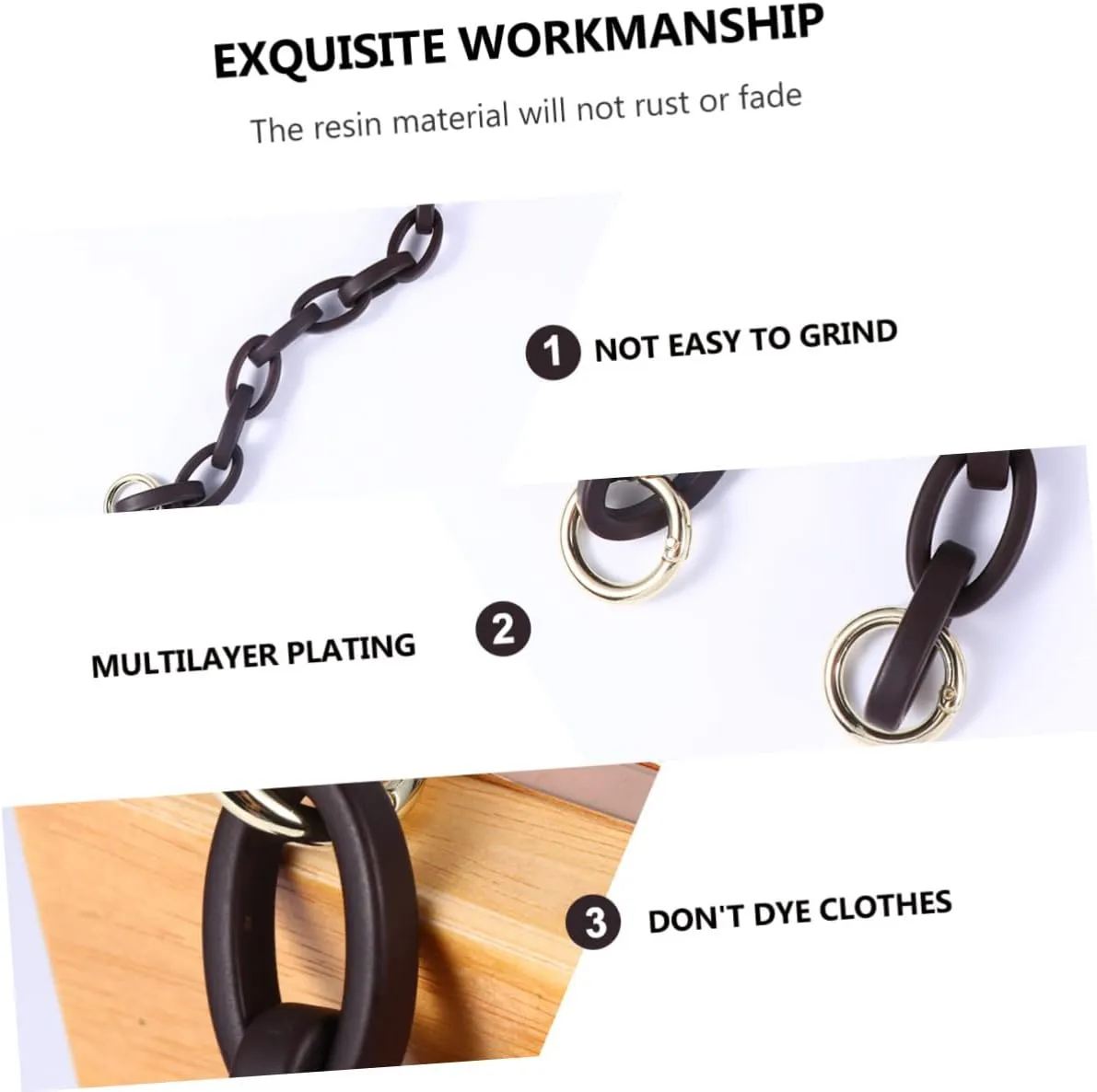 STOBOK Belt Bag Replacement Women's Frosted Matte Bag Chain Resin Strap Chain