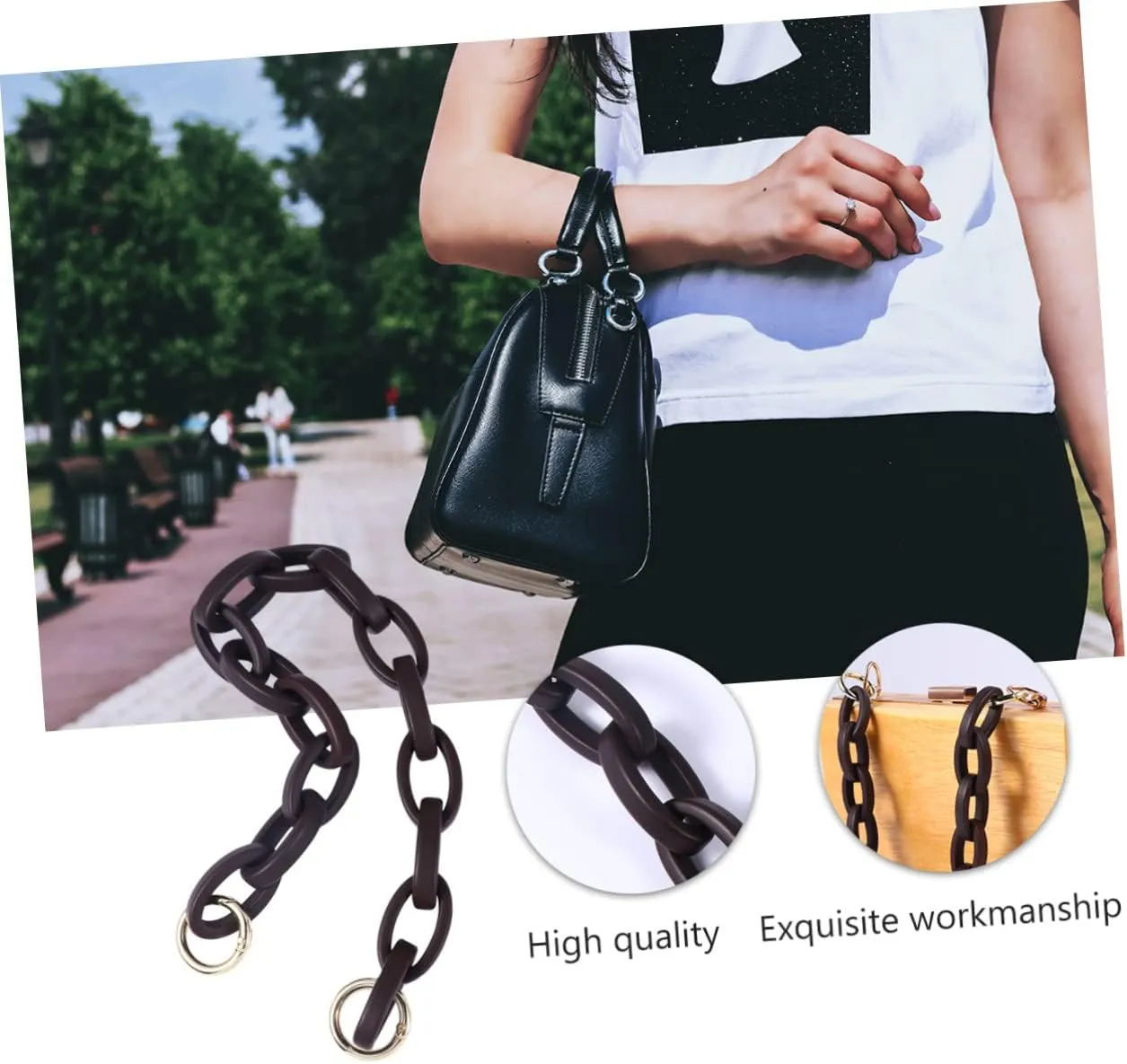 STOBOK Belt Bag Replacement Women's Frosted Matte Bag Chain Resin Strap Chain