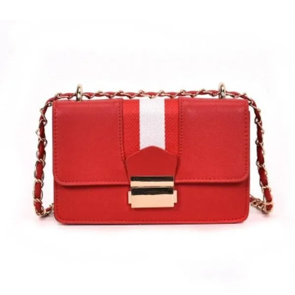 Stripe Chain Shoulder Bag