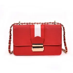 Stripe Chain Shoulder Bag