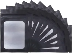 STUs 100 Pack Smell Proof Bags 3 x 4.7 Inch Resealable Mylar Bags with Clear Window Foil Pouch Bag Flat Bag Matte Black