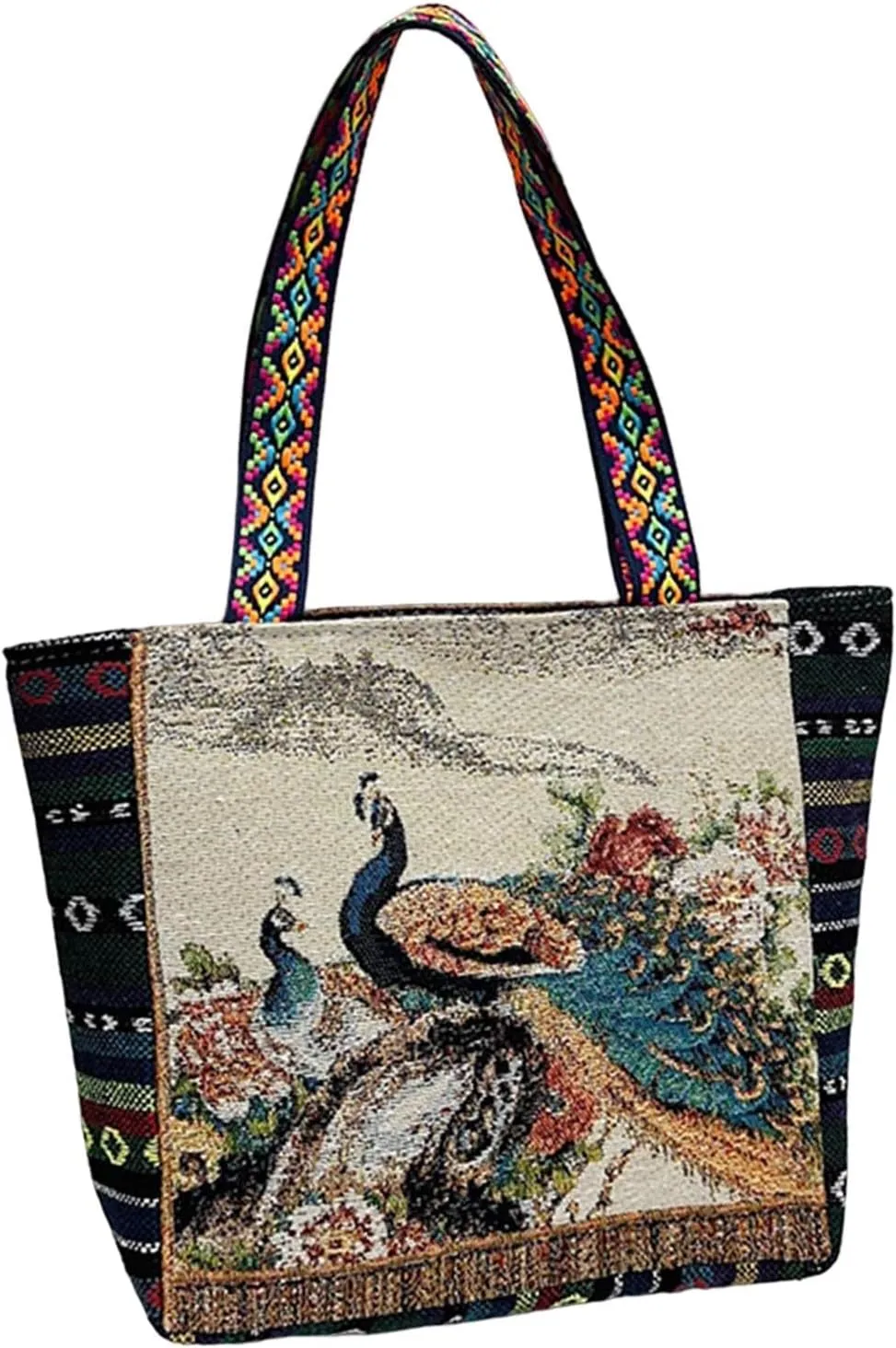 Stylish Embroidered Handbag for Women - Chic Shoulder Purse for Everyday Use, Peacock