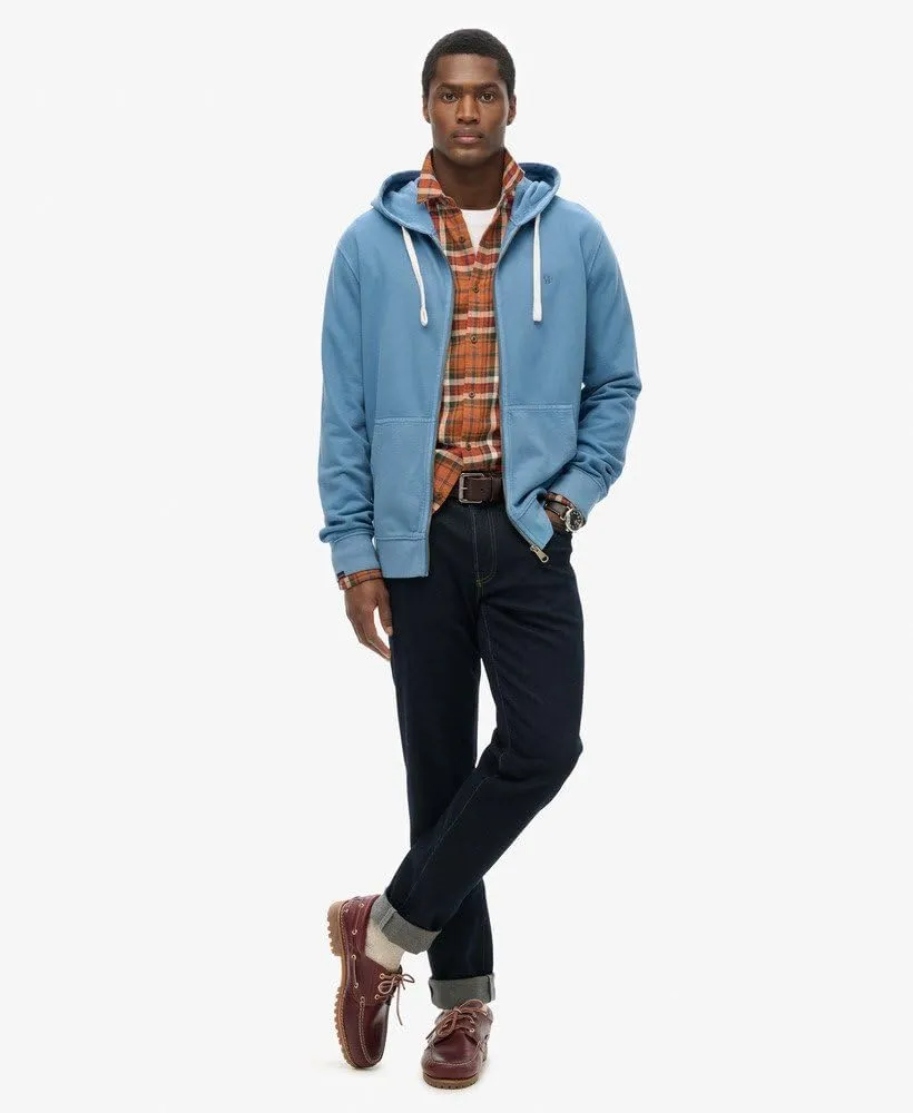 Superdry Men's Classic Essential Zip Hoodie, Wedgewood Blue