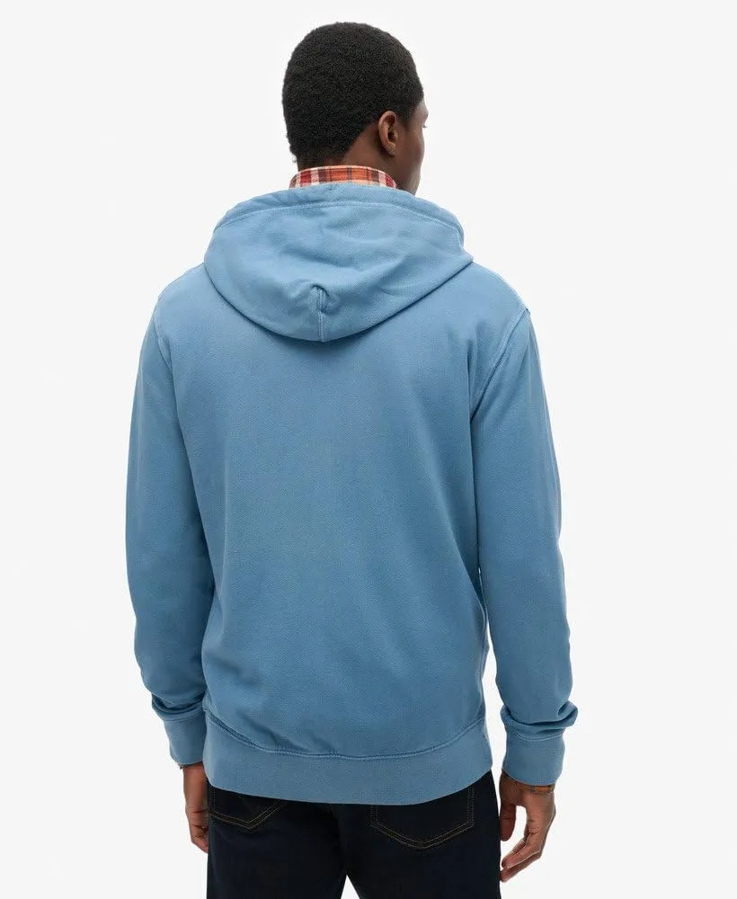 Superdry Men's Classic Essential Zip Hoodie, Wedgewood Blue