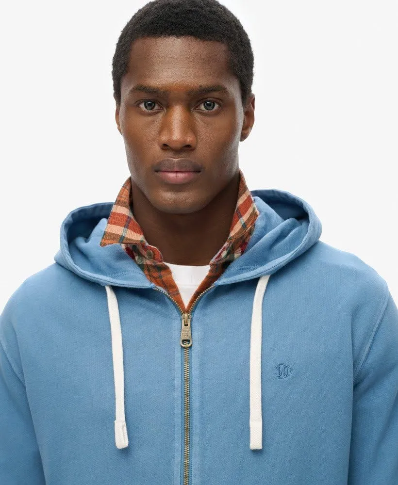 Superdry Men's Classic Essential Zip Hoodie, Wedgewood Blue