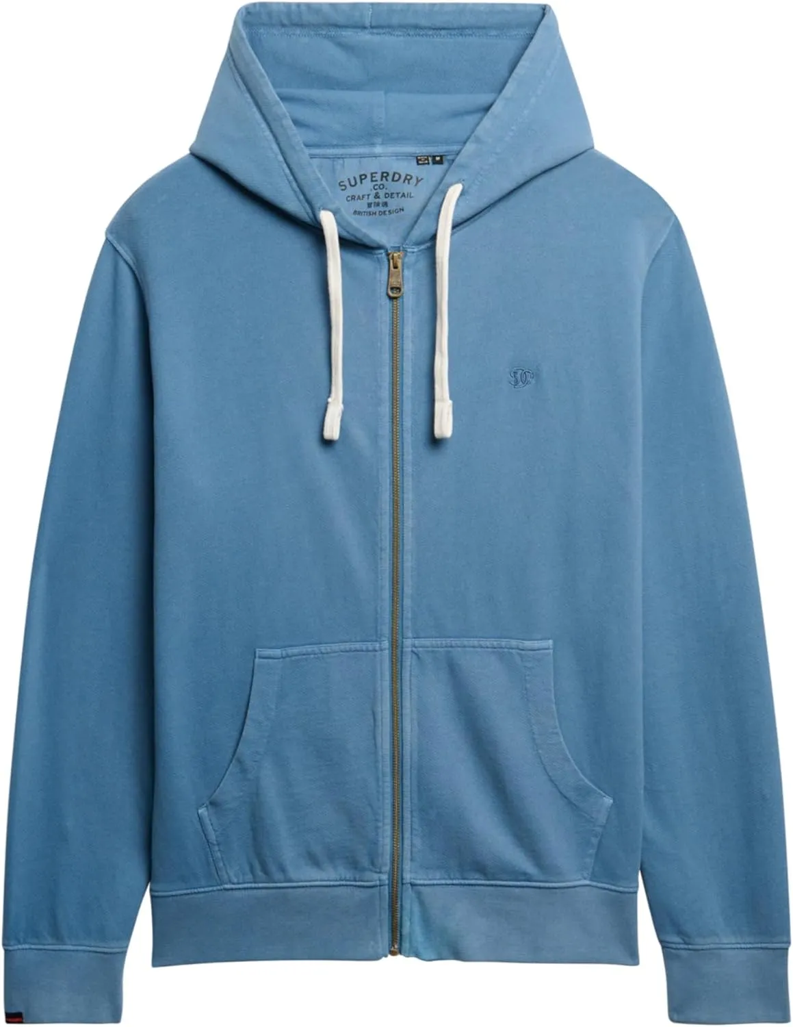 Superdry Men's Classic Essential Zip Hoodie, Wedgewood Blue