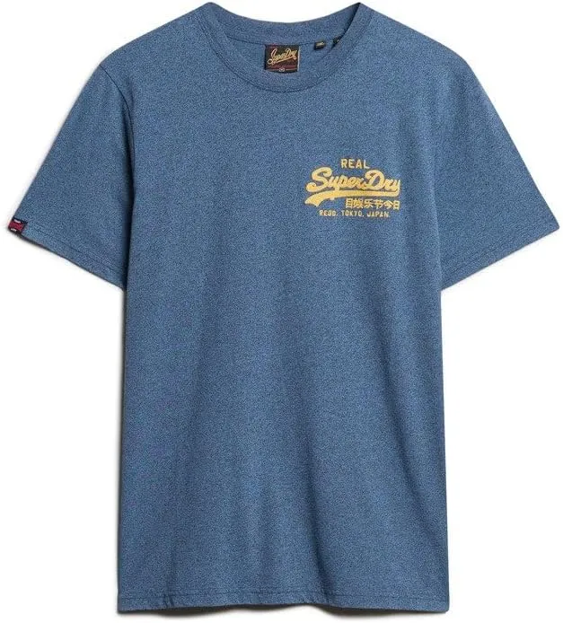 Superdry Men's Classic Vintage Graphic T-Shirt, Airborne Navy Jasper Marl