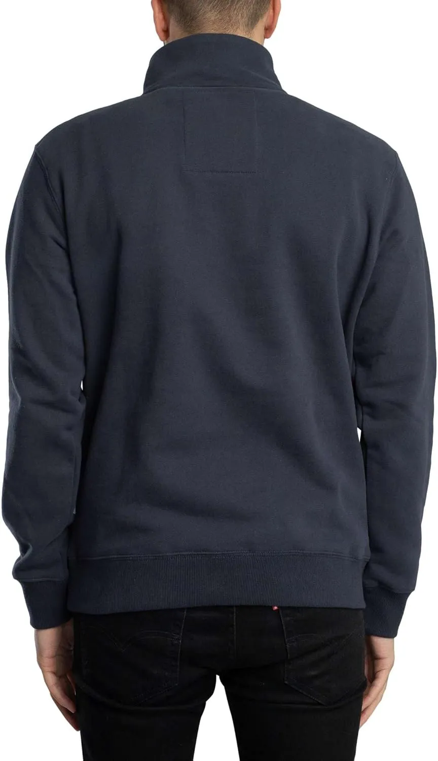 Superdry Men's Essential Logo Half Zip Sweatshirt, Bradley Navy