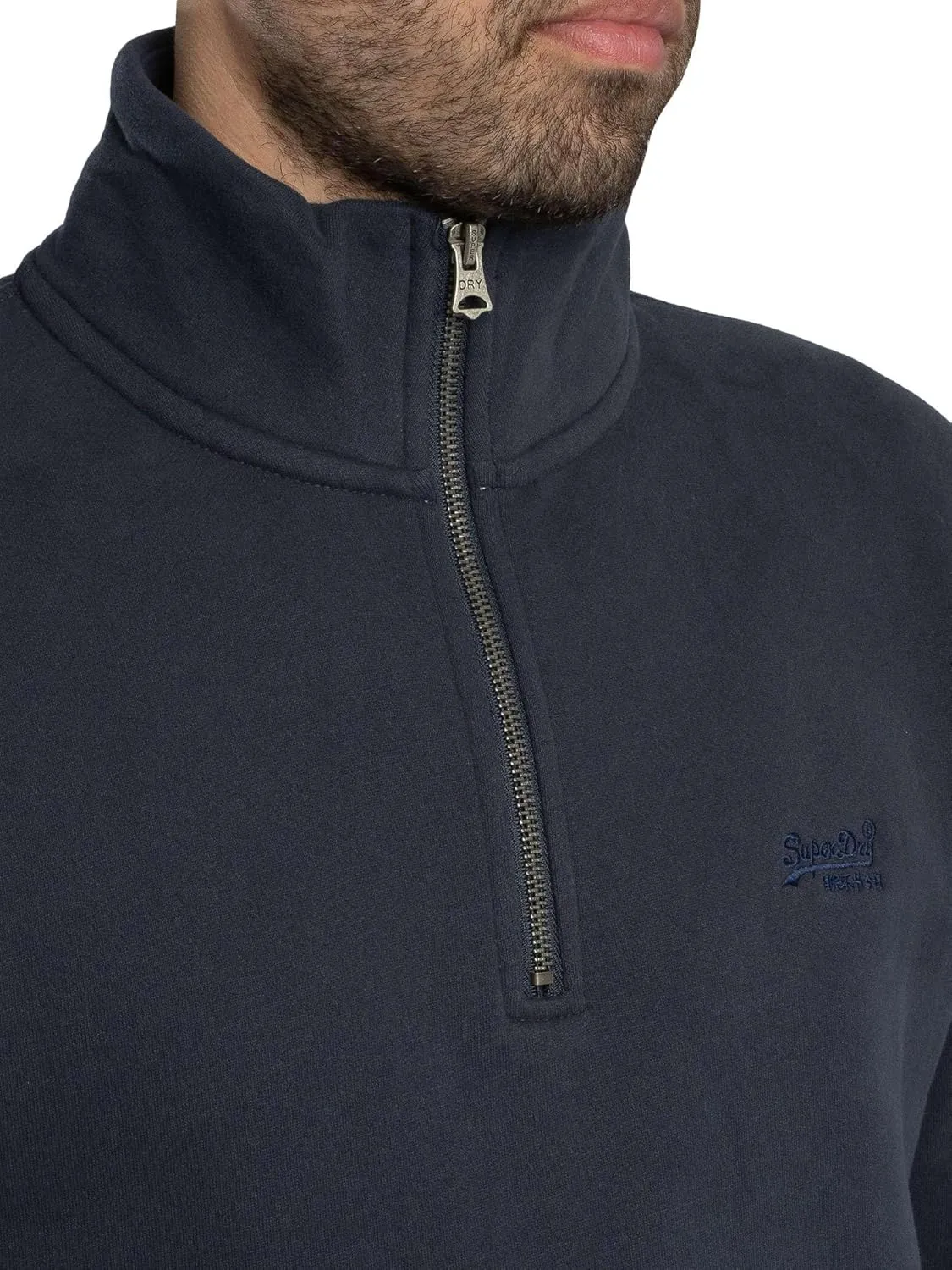 Superdry Men's Essential Logo Half Zip Sweatshirt, Bradley Navy