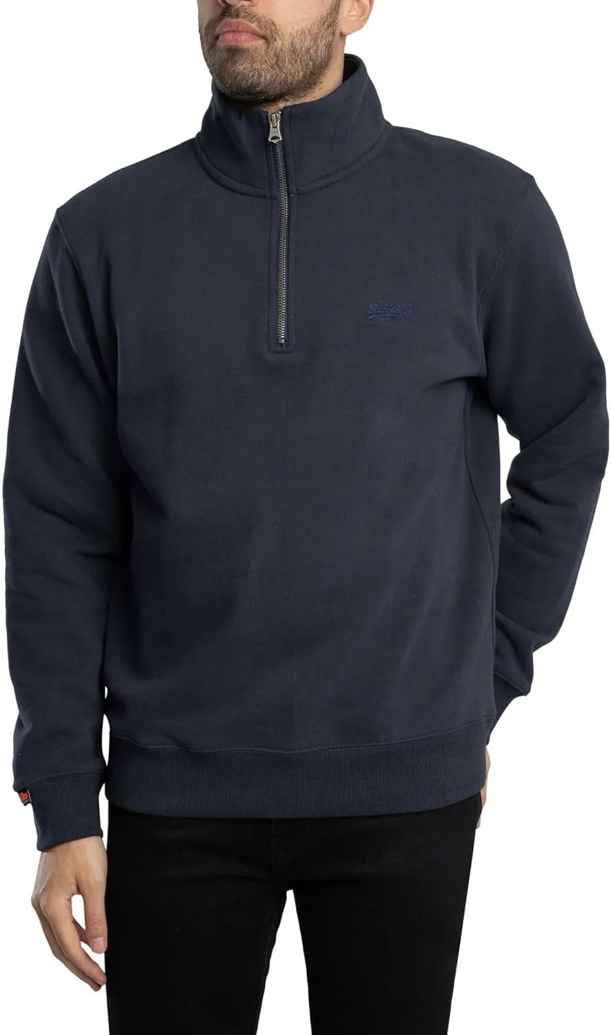Superdry Men's Essential Logo Half Zip Sweatshirt, Bradley Navy