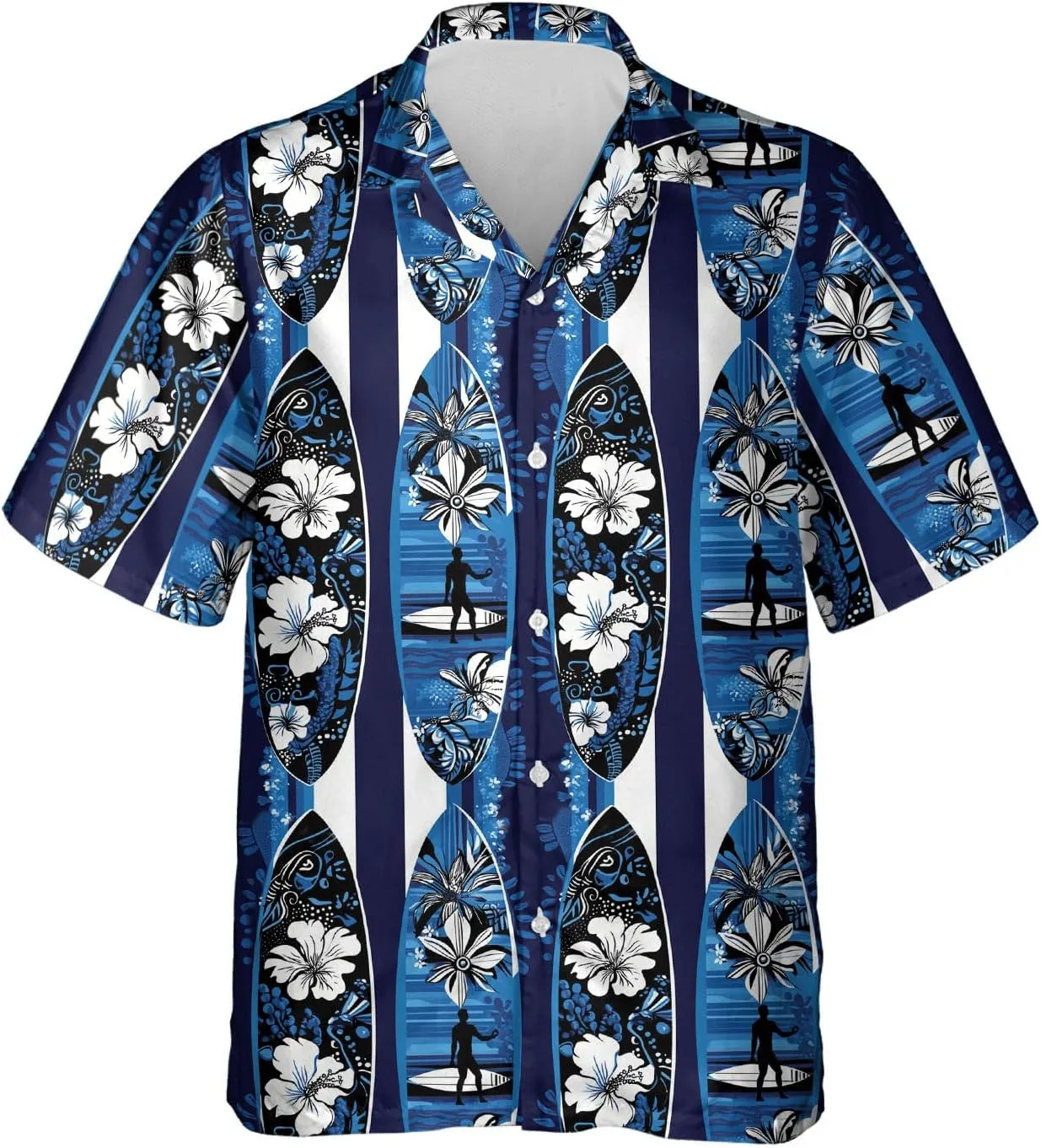 Surfers Hawaiian Shirts for Men - Summer Button Down Mens Hawaiian Shirts Short Sleeve S 98