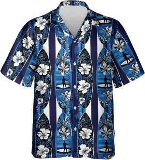 Surfers Hawaiian Shirts for Men - Summer Button Down Mens Hawaiian Shirts Short Sleeve S 98