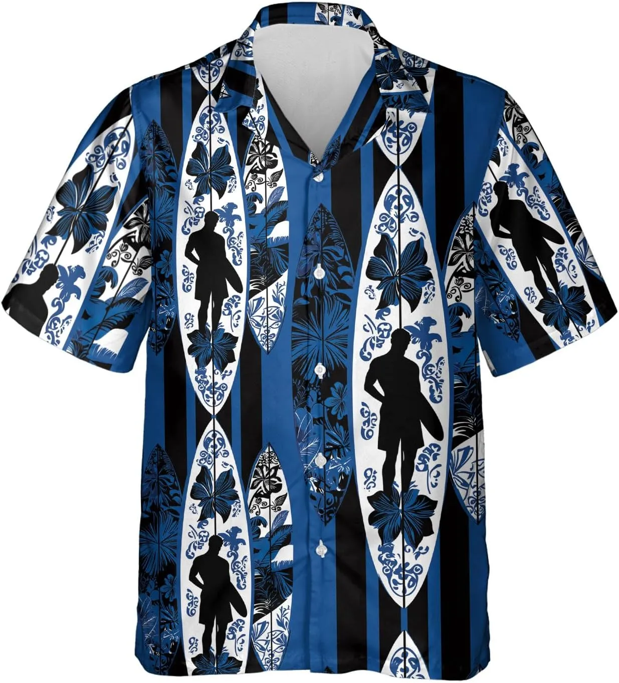 Surfers Hawaiian Shirts for Men - Summer Button Down Mens Hawaiian Shirts Short Sleeve S 98