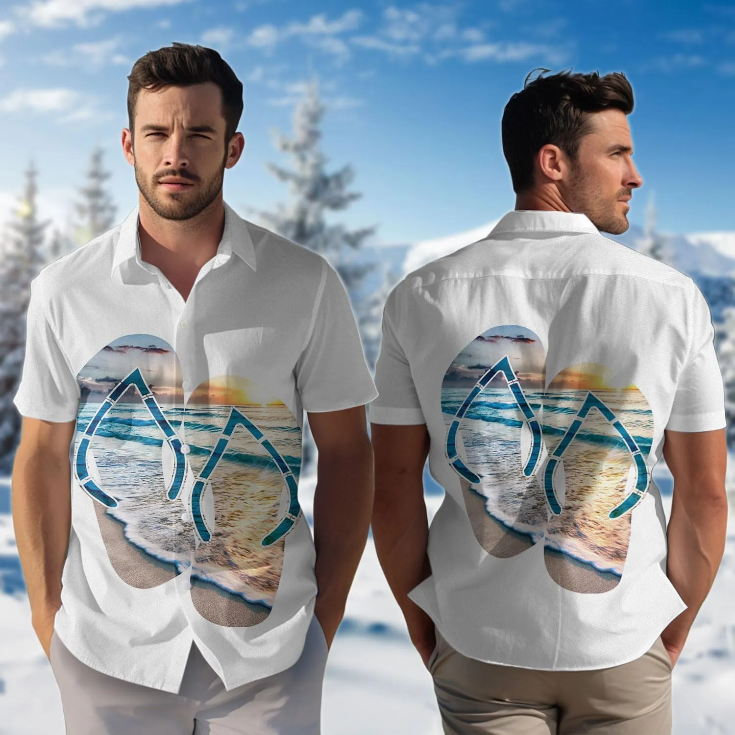 Surfers Hawaiian Shirts for Men - Summer Button Down Mens Hawaiian Shirts Short Sleeve S 98