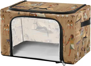 susiyo Clothes Storage Bags Egypt Ancient Murals Pattern Comforter Storage Bag Foldable Large Closet Blanket Bag with Clear Window