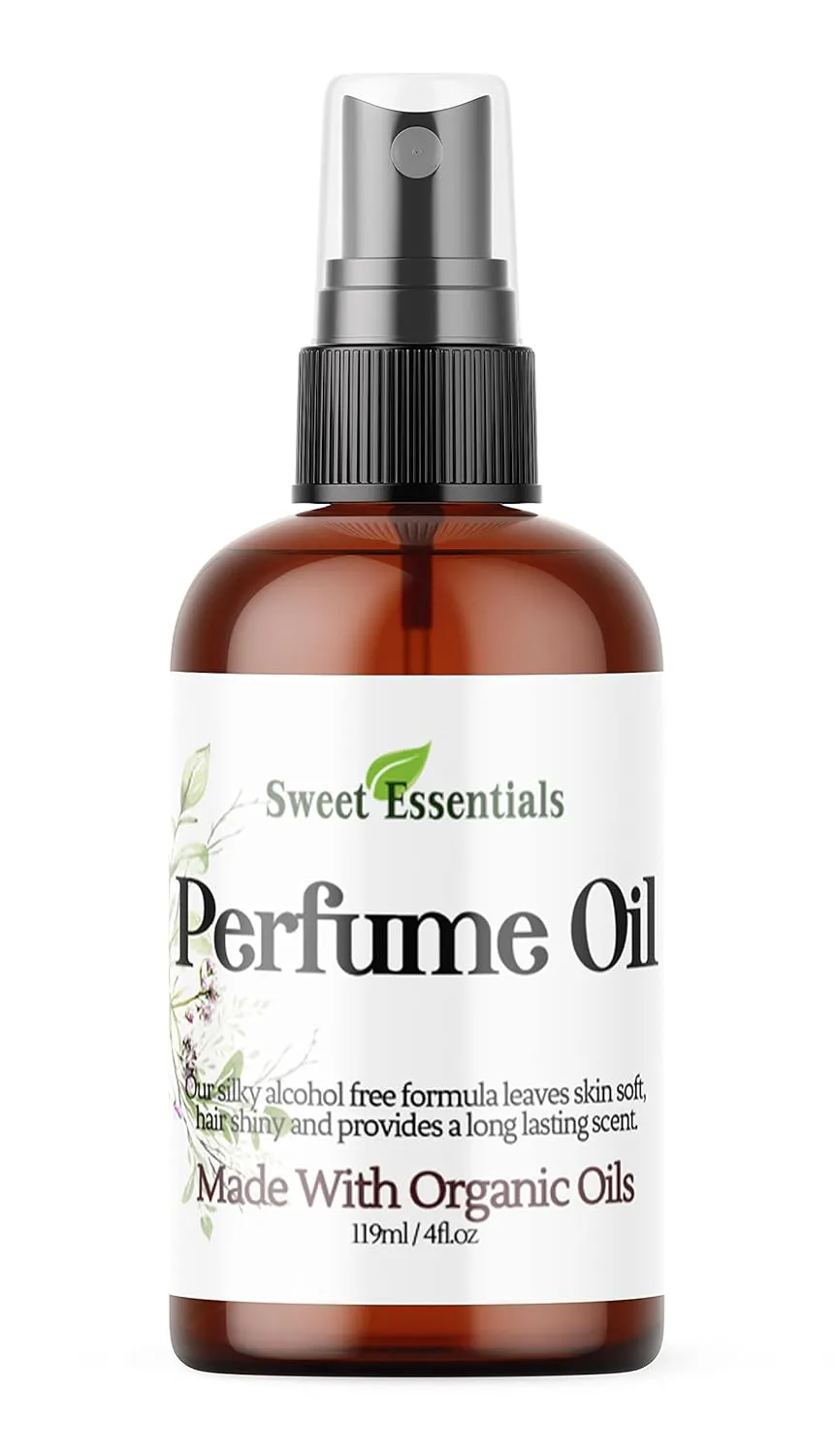 Sweet Essentials Spun Sugar and Vanilla Type, Fragrance/Perfume Oil, Made with Organic Oils, Spray on Perfume Hair & Body Oil - Alcohol, Silicone & Preservative Free (4 fl oz (Spray))