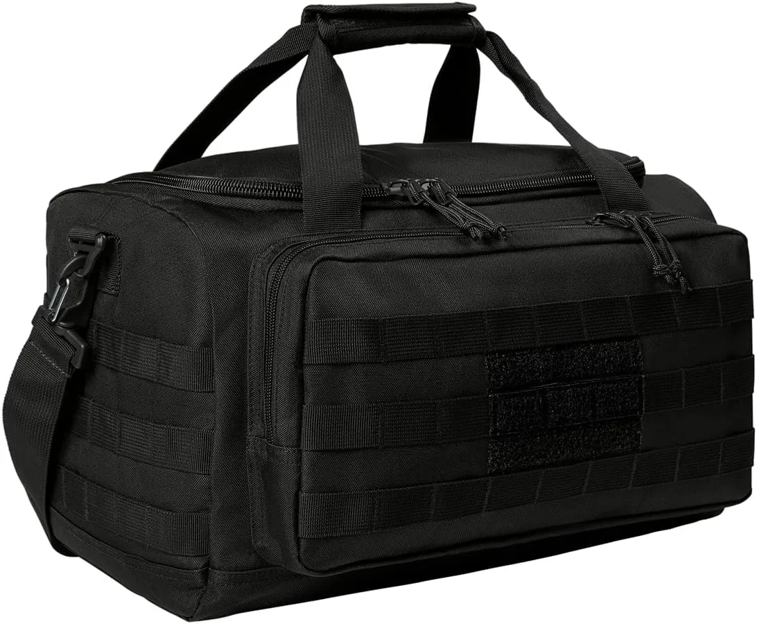 Tactical Gear bag Heavy Duty Duffel Gym bag Custom Embroidered with your own text (Black)